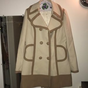 Laundry by Design Cream and Tan Wool Pea Coat